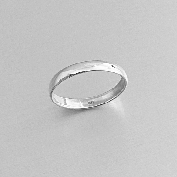 💐TOP SELLER 💐Sterling Silver 3mm Wedding Band, Stackable Rings, Plain Bands - Picture 5 of 8